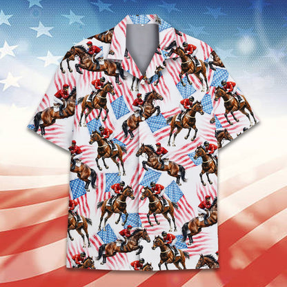 Front view of the matching family hawaiian shirt