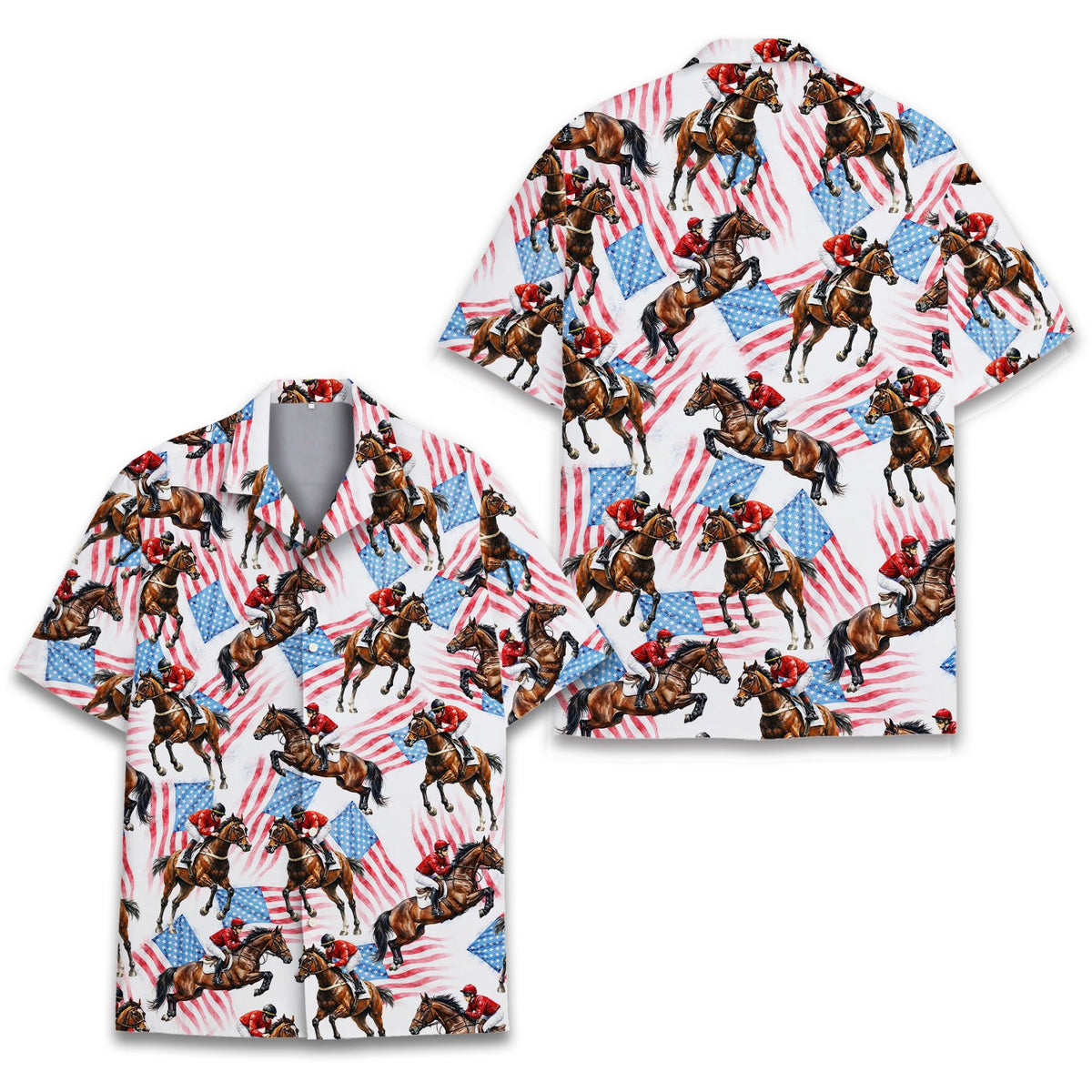 Close-up view of the equestrian americana pattern