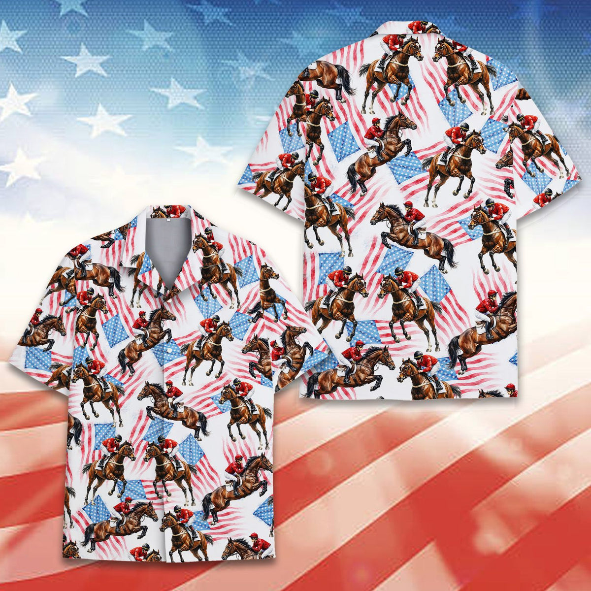 Detailed view of the collar and fabric of the matching family hawaiian shirt