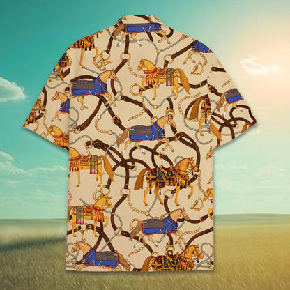 Third lifestyle shot of the family matching hawaiian top