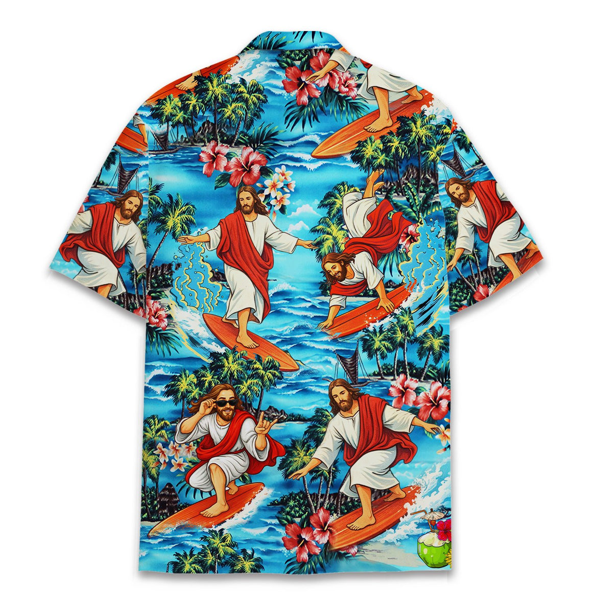 Another front view of the tropical matching family hawaiian shirt