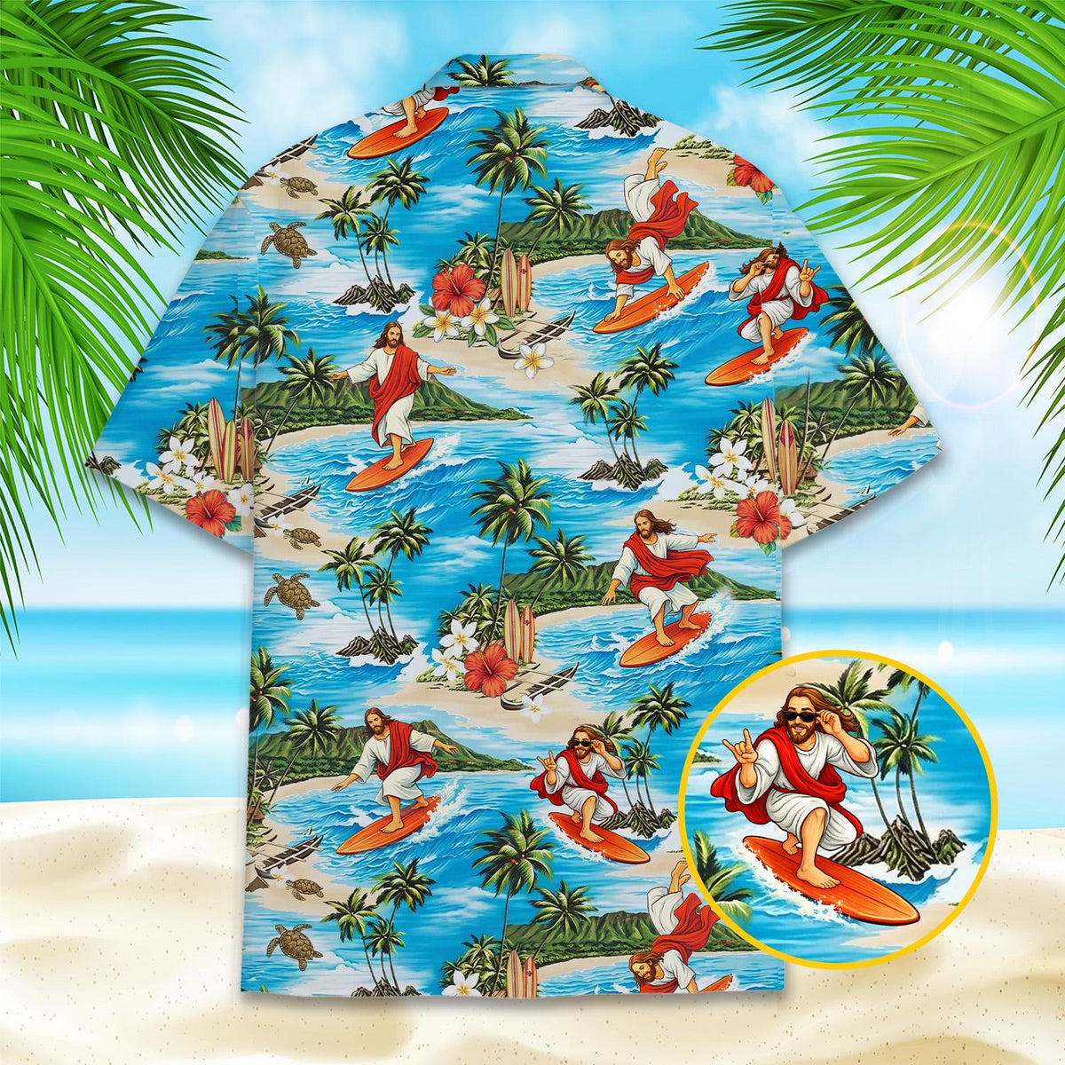 Another front view showing the vibrant red, orange, and blue colors