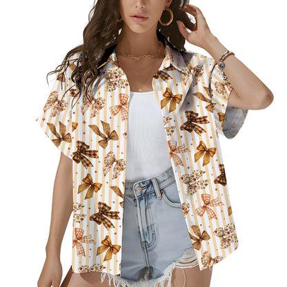 Third back view of the holiday hawaiian shirt