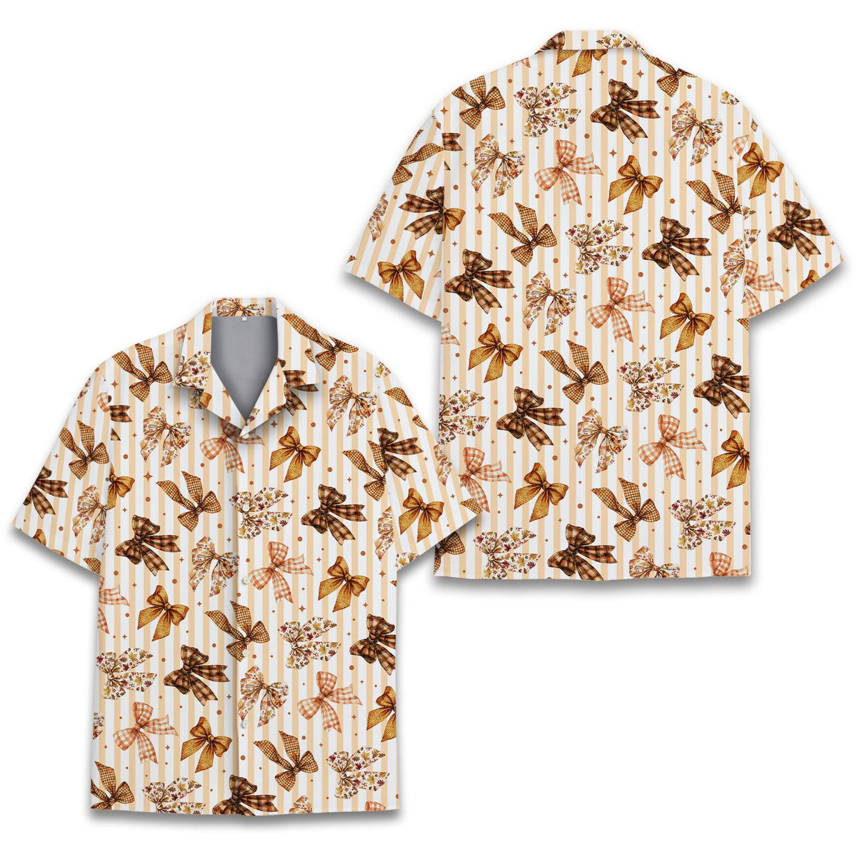 Back view of the fall bows hawaiian shirt