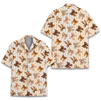 Back view of the fall bows hawaiian shirt