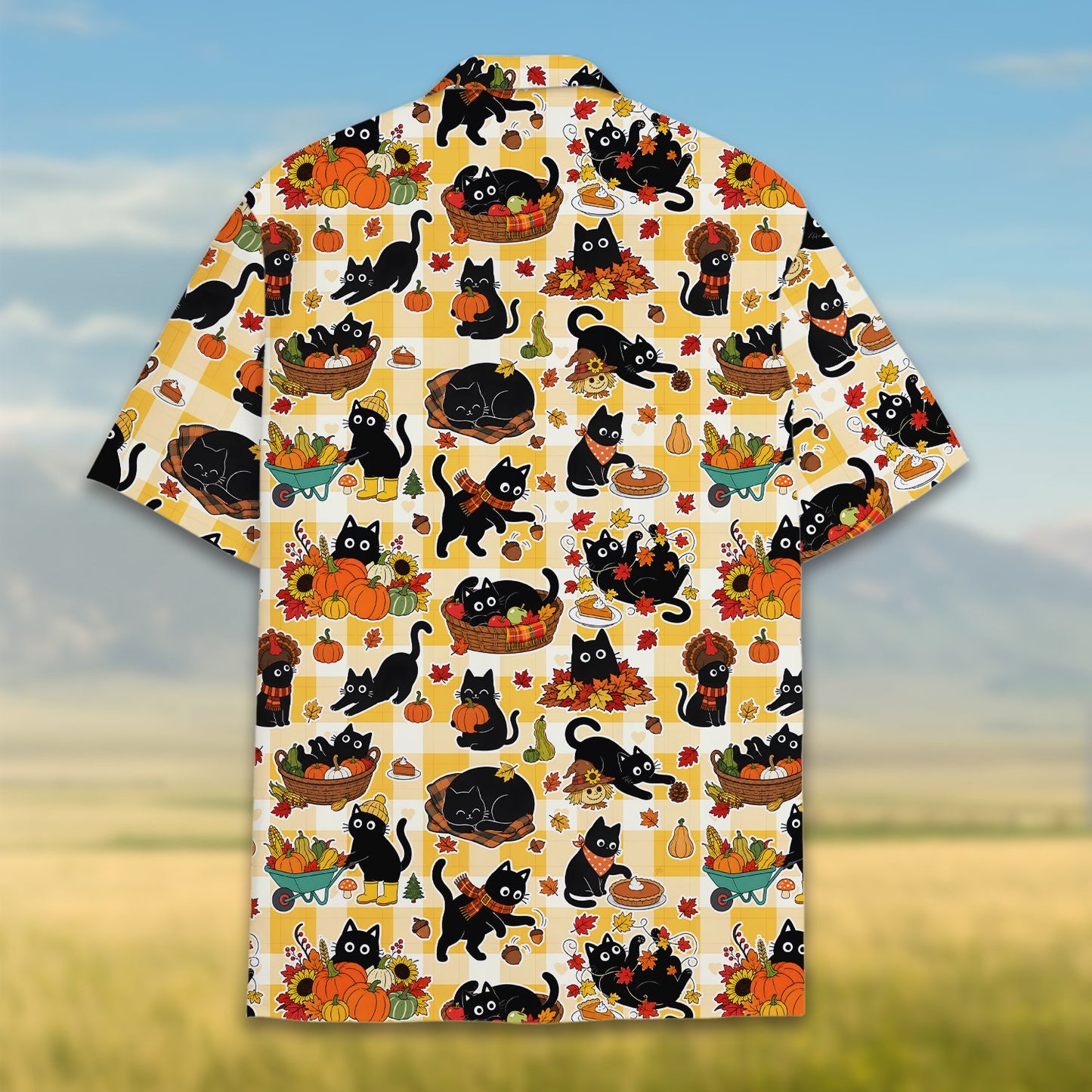 Alternative back view of the autumn matching family hawaiian shirt