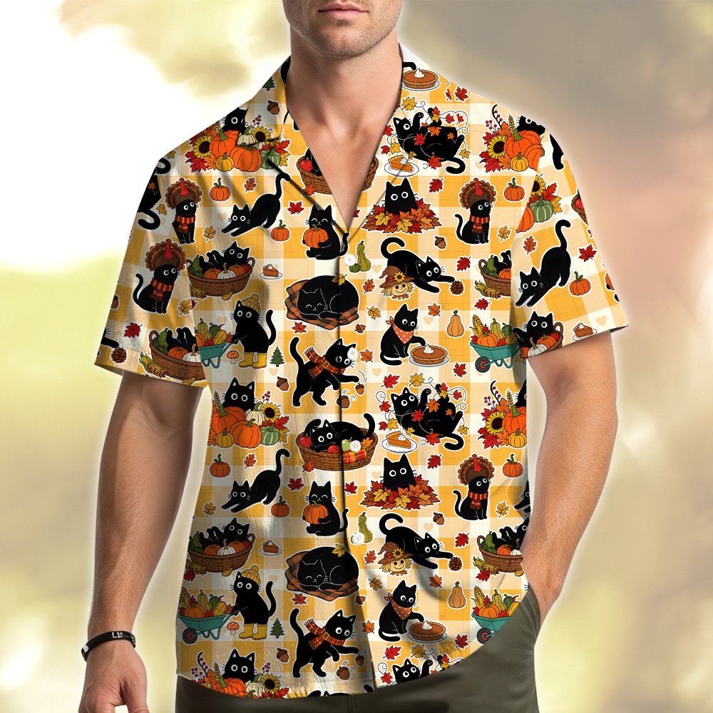 Lifestyle view of people wearing matching family hawaiian shirts outdoors
