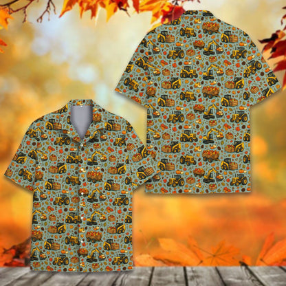 Another front view of the matching family Hawaiian shirt for Thanksgiving