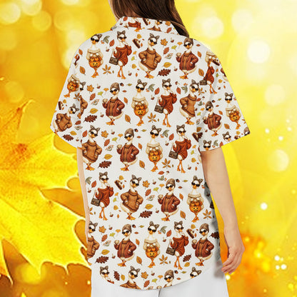 Close-up back view of the Thanksgiving shirt pattern
