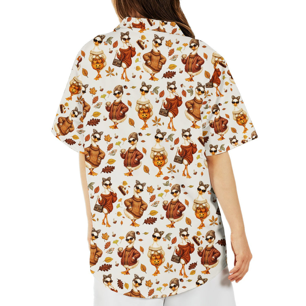 Back view of the matching family hawaiian shirt