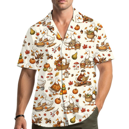 Third lifestyle view showcasing the festive holiday Hawaiian shirts in a casual setting