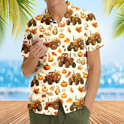 Fourth lifestyle view showcasing the matching family hawaiian shirts for Thanksgiving