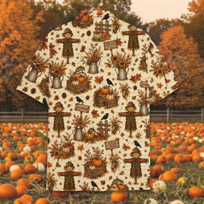 Thanksgiving hawaiian shirt back pattern view