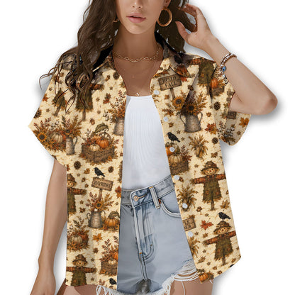 Fall scarecrows hawaiian shirt matching family main view