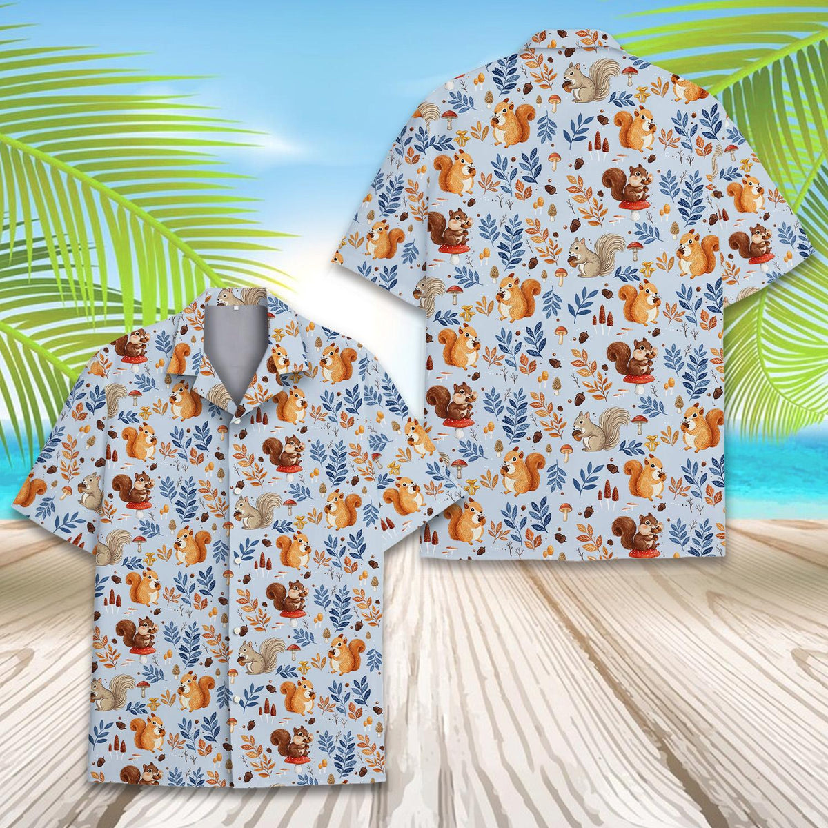 Back view of the matching family hawaiian shirt