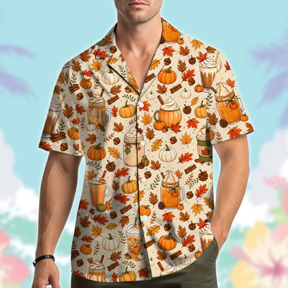 Lifestyle view of matching family hawaiian shirts outdoors