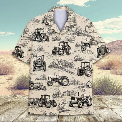 Close up front view of the matching family hawaiian shirt