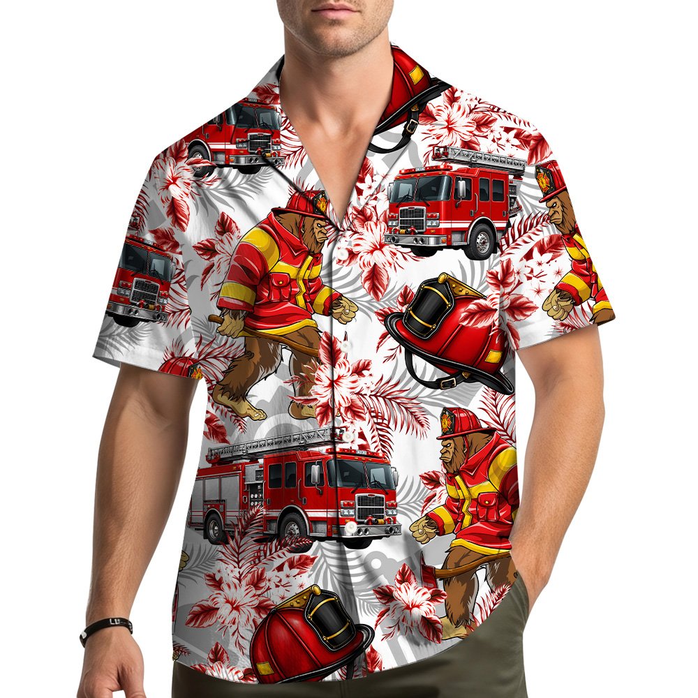 Back view of the matching family hawaiian shirt