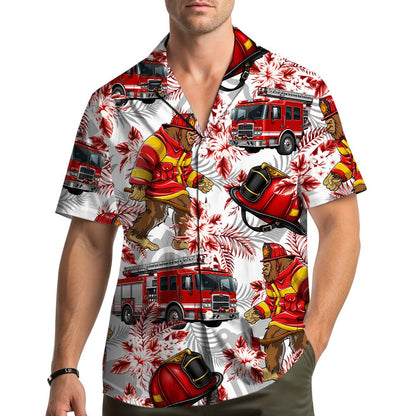 Back view of the matching family hawaiian shirt
