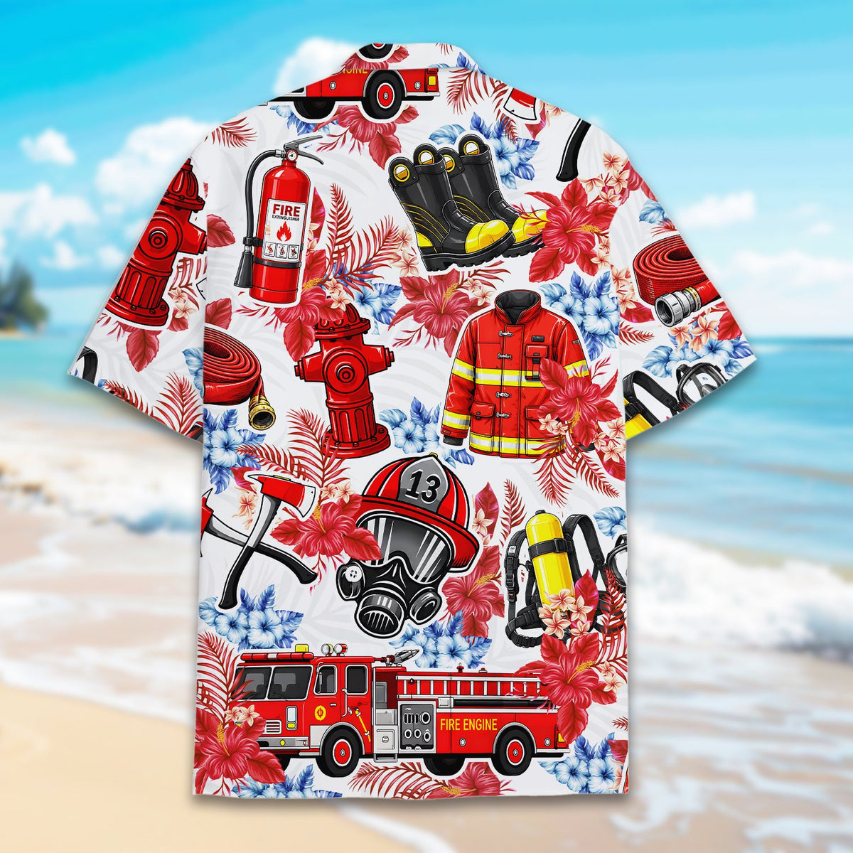 Detailed back view showing the all-over print