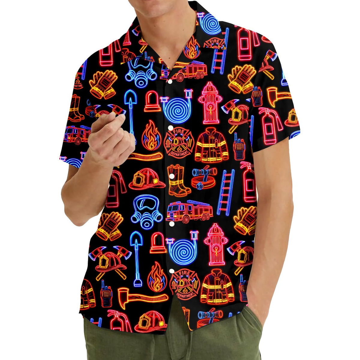 Family matching hawaiian shirt lifestyle shot