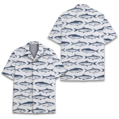 Flat front view of the matching family hawaiian shirt