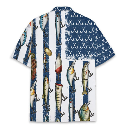 Back view of the patriotic hawaiian shirt
