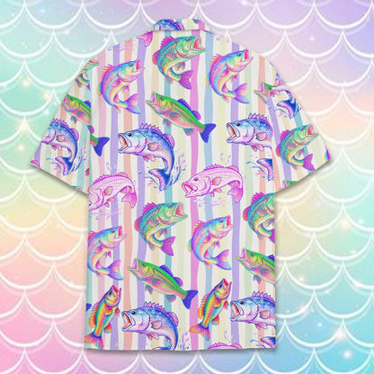 Alternative back view of the vibrant matching family hawaiian shirt