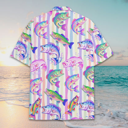 Lifestyle front view of the multicolor hawaiian shirt