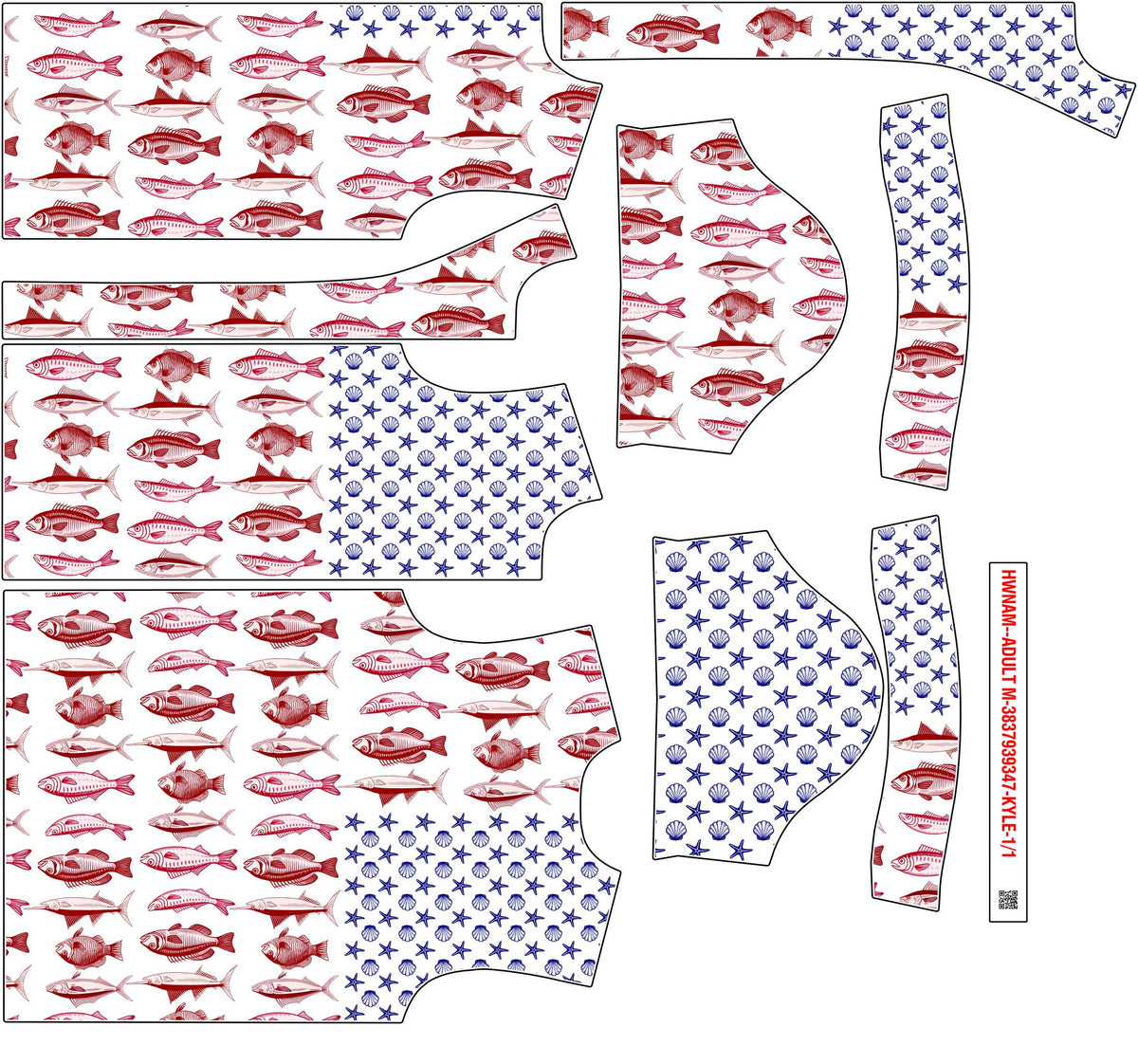 Collar detail of the matching family hawaiian shirts