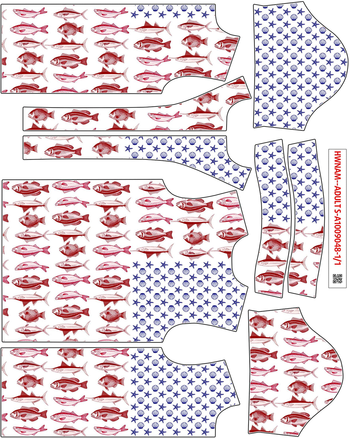 Button detail of the fishing-themed button-down shirt