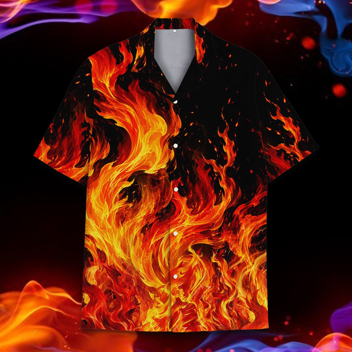Additional front angle of the matching family hawaiian shirt design