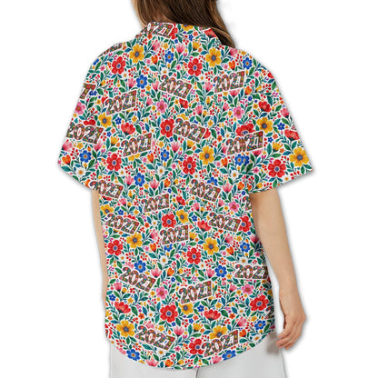 Back view of the floral 2027 hawaiian shirt