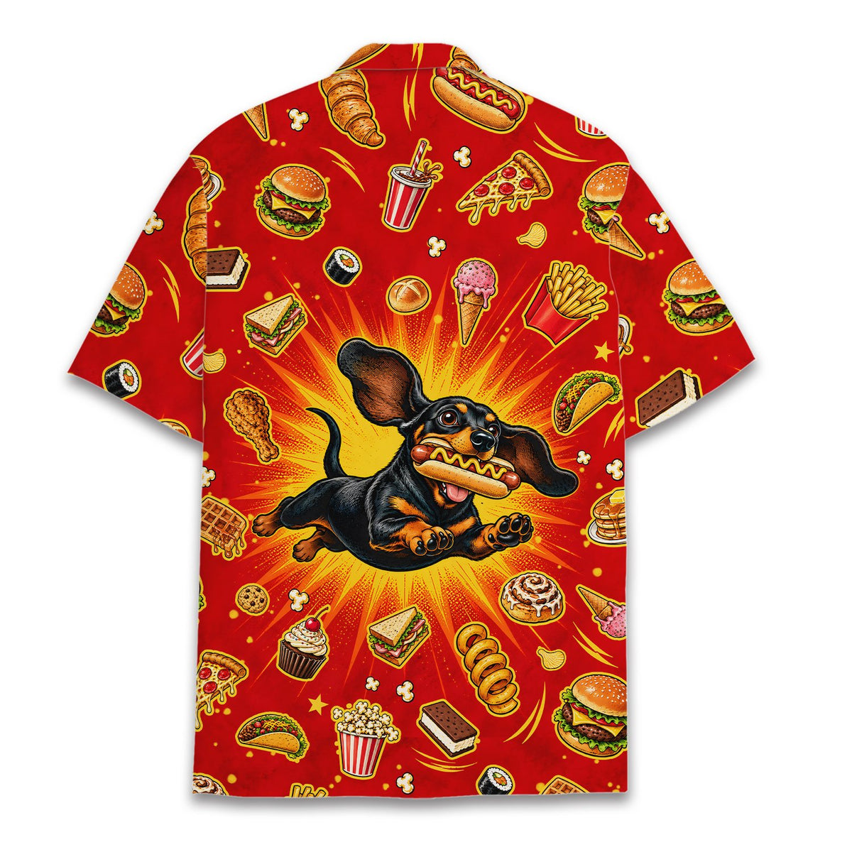Lifestyle shot of the matching family hawaiian shirt in a casual setting