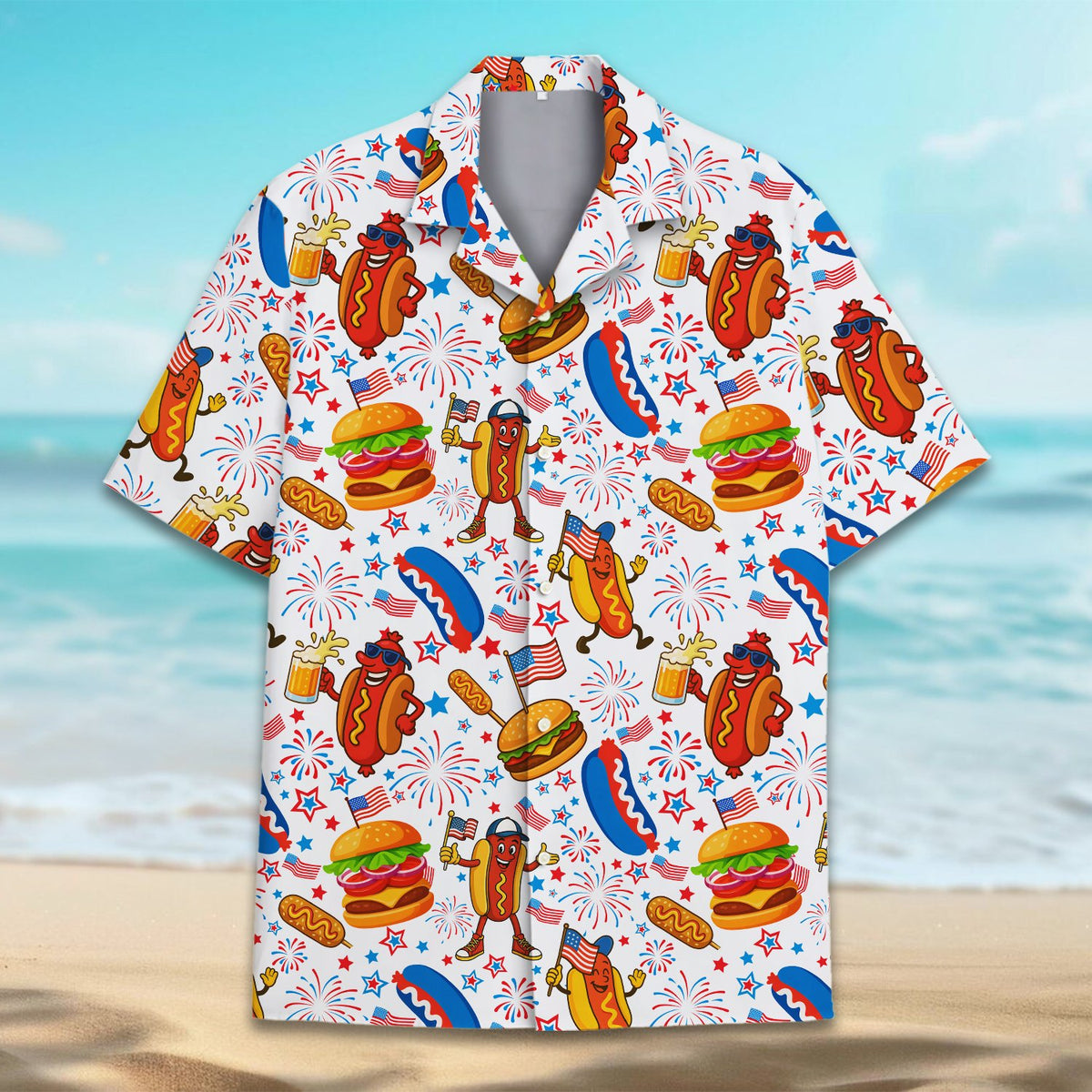 Final lifestyle shot of the family matching hawaiian shirts