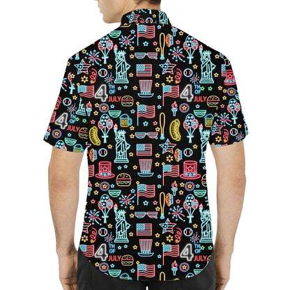 Second lifestyle view featuring the holiday hawaiian shirt in an outdoor setting