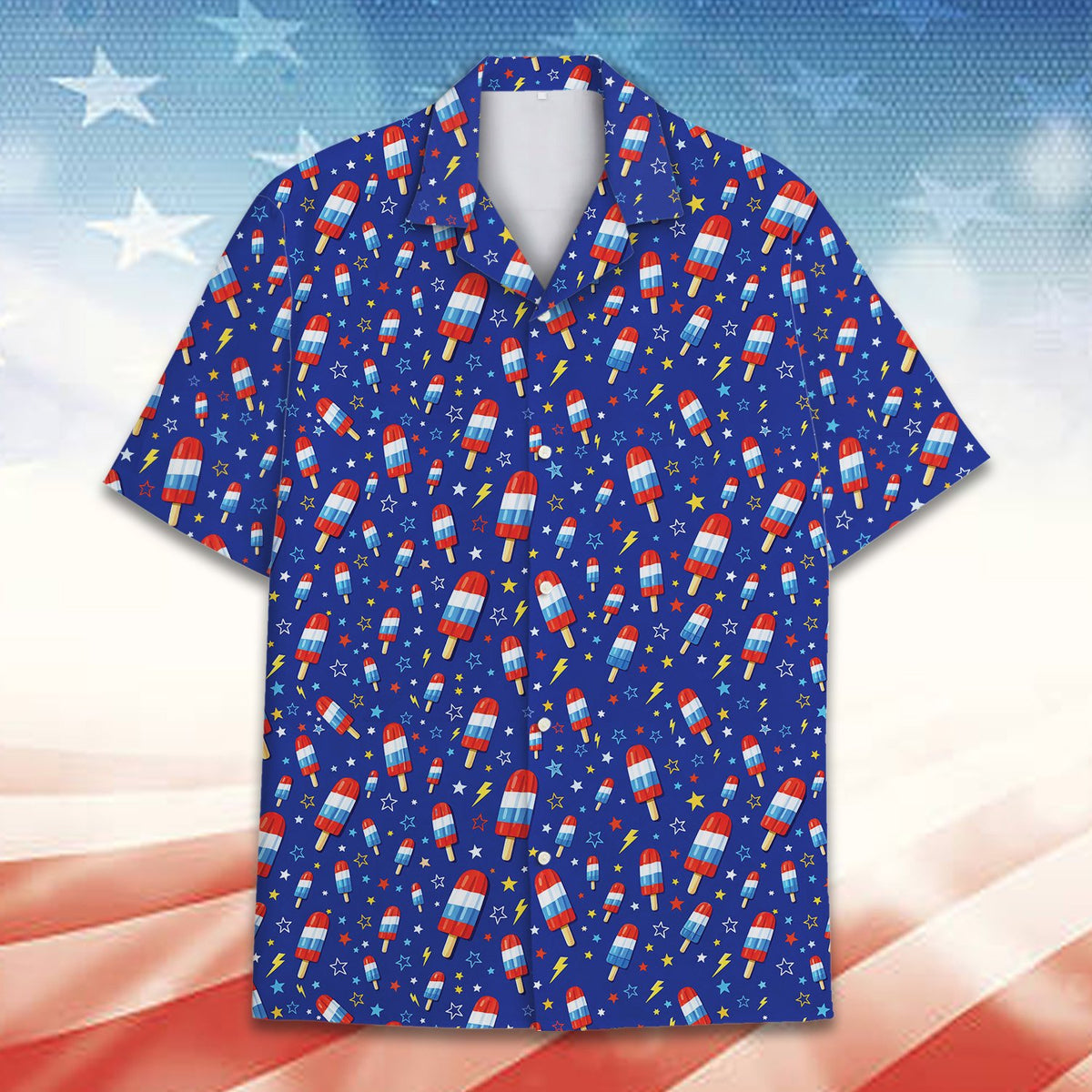 Festive holiday hawaiian shirt front view alternate
