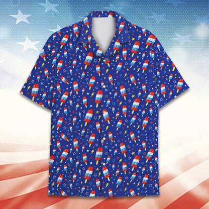 Festive holiday hawaiian shirt front view alternate