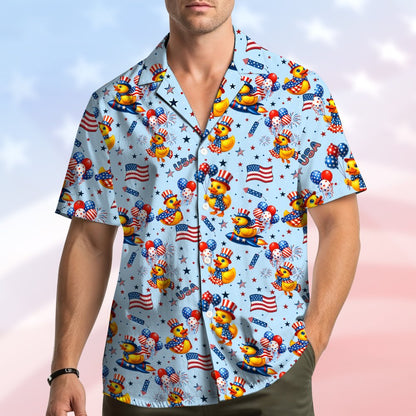 Second lifestyle view showing the matching family hawaiian shirt in a casual setting