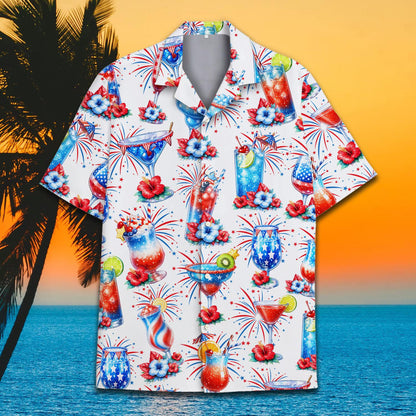 Third lifestyle view showing the matching hawaiian shirts for family