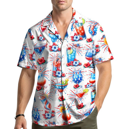 Lifestyle view of people wearing the matching family hawaiian shirts