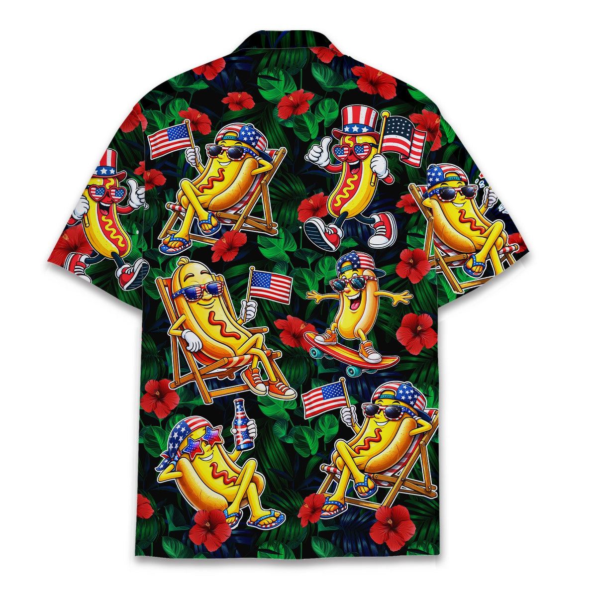 Second back view of the matching family hawaiian shirt