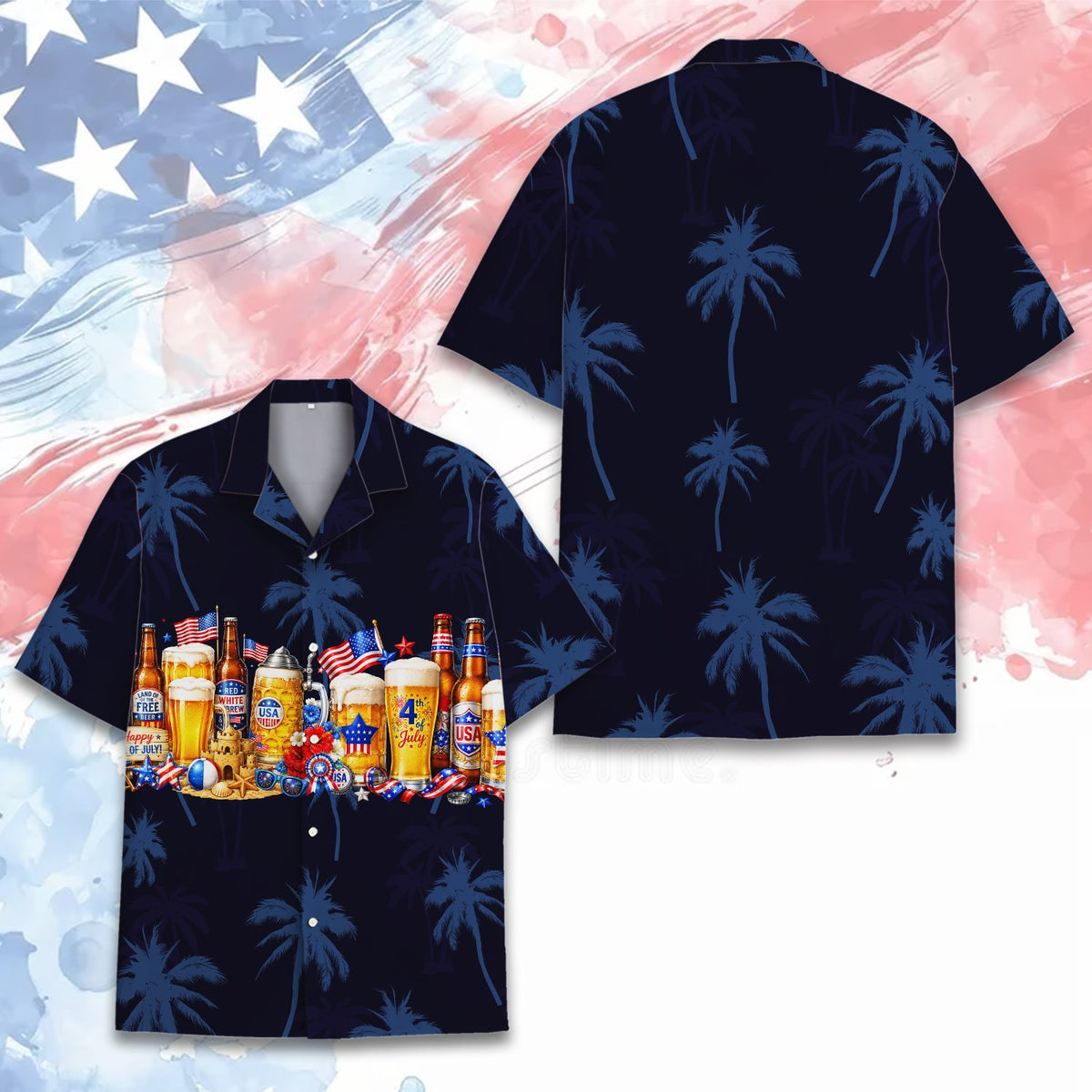 Another front view of the July hawaiian shirt