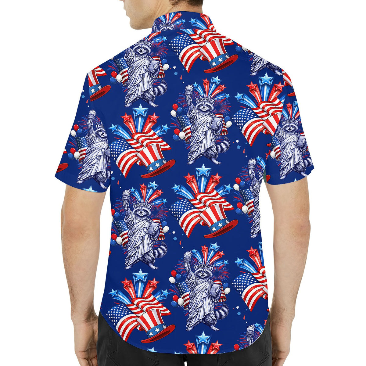 Back view of the matching family Hawaiian shirt