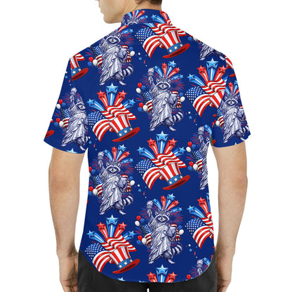 Back view of the matching family Hawaiian shirt