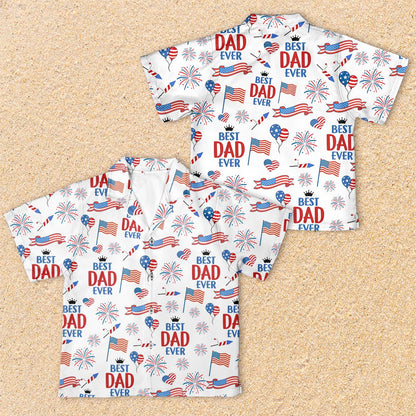 Another lifestyle view featuring the Fourth of July matching family outfits