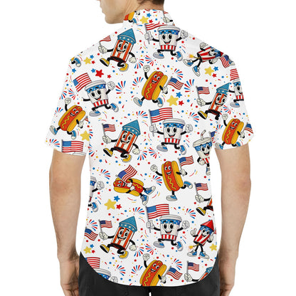 Second lifestyle view of the patriotic holiday hawaiian shirt
