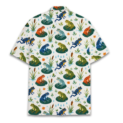 Back view of the matching family hawaiian shirt