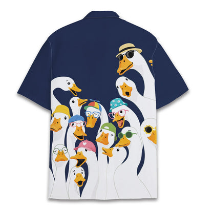 Back view of the funny animals hawaiian shirt