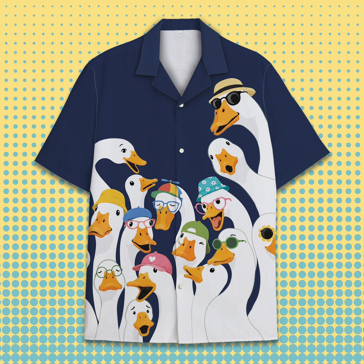 Alternative front view of the funny animals hawaiian shirt